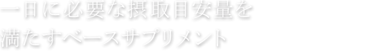 一日に必要な摂取目安量を満たすベースサプリメント